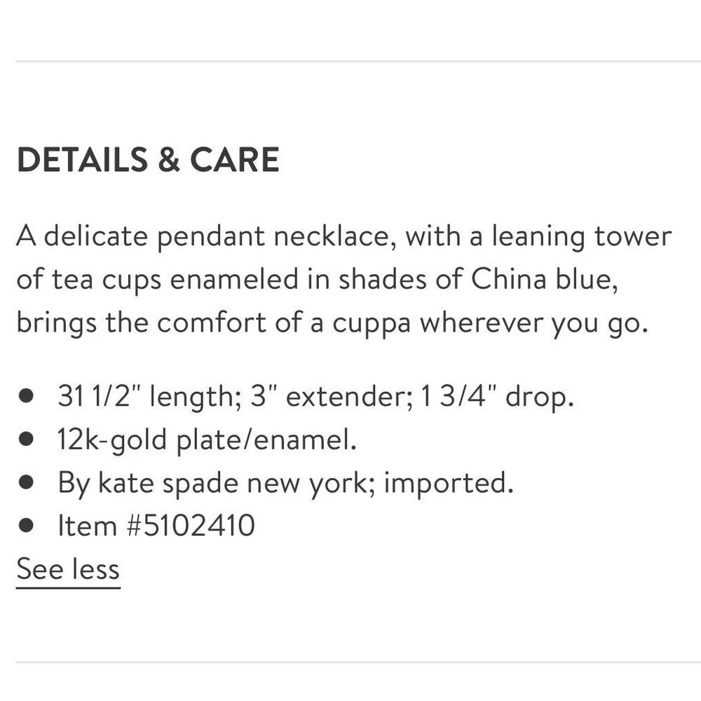 $128 Kate Spade tea time teacup pendant - Picture 9 of 10